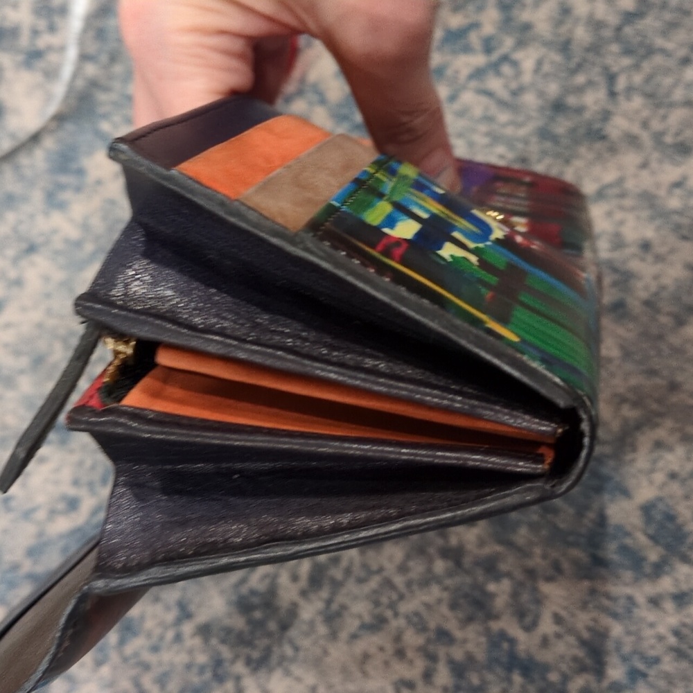 Vivienne Westwood Ernst Haeckel &Honey Tartan Plaid Graffiti Long Leather Wallet - Picture 9 of 16